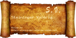 Steininger Valéria névjegykártya